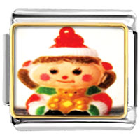Italian Charms - christmas doll red photo italian charm Image.