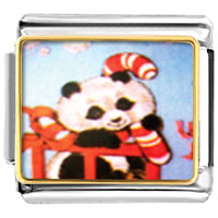 Italian Charms - christmas panda photo italian charm Image.