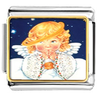 Italian Charms - angel with drooping halo photo italian charm Image.