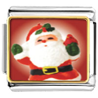 Italian Charms - merry santa photo italian charm Image.