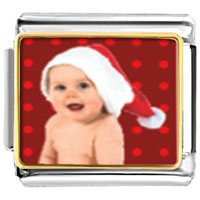 Italian Charms - baby santa photo italian charm Image.
