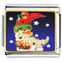 Italian Charms - santa crescent photo italian charm Image.