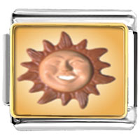 Italian Charms - terra cotta sun photo italian charm Image.