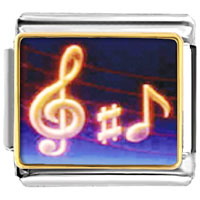 Italian Charms - music note photo italian charm Image.