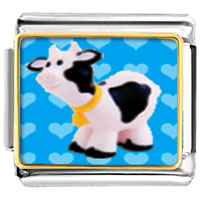 Italian Charms - toy cow photo italian charm Image.