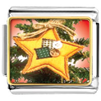 Italian Charms - quilted star ornament photo italian charm Image.