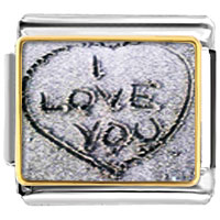 Italian Charms - love sand photo italian charm Image.