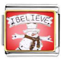 Italian Charms - i believe snowman photo italian charm Image.