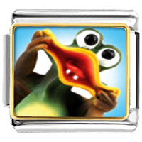 Italian Charms - funky frog photo italian charm Image.
