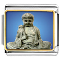 Italian Charms - stone buddha photo italian charm Image.