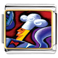 Italian Charms - chef art photo italian charm Image.