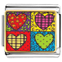 Italian Charms - heart quilt photo italian charm Image.