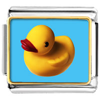 Italian Charms - yellow rubber duck photo italian charm Image.