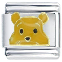 Italian Charms - gold half winnie the pooh licensed italian charm Image.