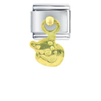 Italian Charms - pooh gold face licensed italian charm Image.