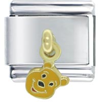Italian Charms - gold winnie face licensed italian charm Image.