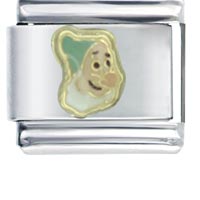 Italian Charms - gold dwarf bashful licensed italian charm Image.