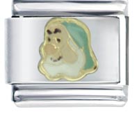 Italian Charms - gold dwarf sleepy licensed italian charm Image.