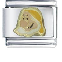 Italian Charms - gold dwarf sneezy licensed italian charm Image.