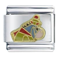 Italian Charms - gold winter eeyore licensed italian charm Image.