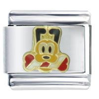 Italian Charms - gold pluto licensed italian charm Image.