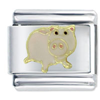 Italian Charms - gold toy story hamm licensed italian charm Image.