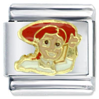 Italian Charms - gold toy story jessie licensed italian charm Image.