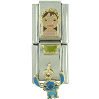 Italian Charms - lilo &amp; stitch of hawaii licensed italian charm Image.