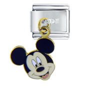 Italian Charms - mickey mouse head shot licensed italian charm Image.