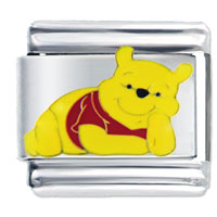 Italian Charms - winnie the pooh lounging licensed italian charm Image.