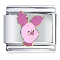 Italian Charms - piglet head shot licensed italian charm Image.