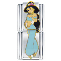 Italian Charms - jasmine double link licensed italian charm Image.