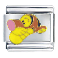 Italian Charms - tigger head shot licensed italian charm Image.