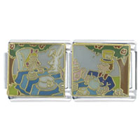 Italian Charms - alice in wonderland mad tea party licensed italian charm Image.