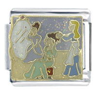 Italian Charms - cinderella getting ready for the ball x2 italian charm Image.
