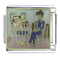 Italian Charms - hand painted red riding hood x2 italian charm Image.