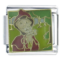 Italian Charms - little red riding hood a fresh bouquet x2 italian charm Image.
