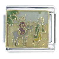 Italian Charms - bible story the journey to bethlehem x2 italian charm Image.