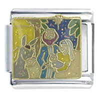 Italian Charms - bible story baby jesus is born x2 italian charm Image.