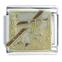 Italian Charms - bible story carrying the cross x2 italian charm Image.