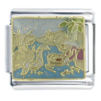 Italian Charms - bible story moses in the bulrushes italian charm Image.