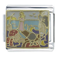 Italian Charms - peter pan wendy is walking the plank x2 italian charm Image.