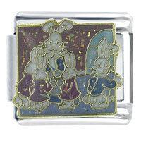 Italian Charms - peter rabbit the bunnies get ready x2 italian charm Image.