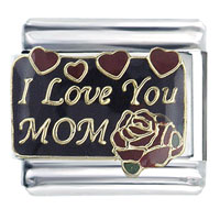Italian Charms - i love you mom x2 italian charm Image.