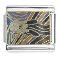 Italian Charms - hand painted the scream x2 italian charm Image.