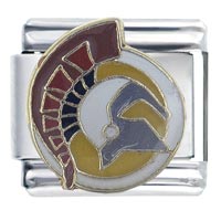 Italian Charms - trojan helmet x2 italian charm Image.