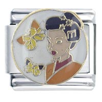 Italian Charms - asian woman x2 italian charm Image.