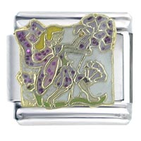 Italian Charms - lavender fairy and hydrangea x2 italian charm Image.