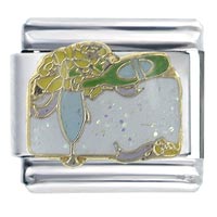 Italian Charms - wedding champagne blue x2 italian charm Image.