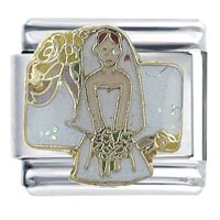 Italian Charms - wedding bride x2 italian charm Image.